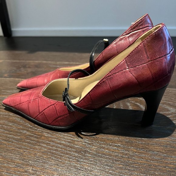 Rinaldi burgundy leather shoe size 36 - Picture 1 of 3